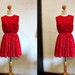 Lovely Vintage Dress / Red / Floral / Small - Medium