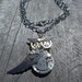 Reserved for JenR:"Steampunkus Barbarus", Owl Pendant Necklace, Silver Watch Movement & Wings w/Brass and Silver Parts on Belcher Chain