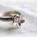 Petite Fleur Ring - Simple Silver Flower Stacking Band - Floral Pattern - Size 7 Seven - Ready to Ship