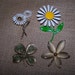 Set of Four Vintage Flower Brooches