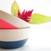 Wooden Mini Bowl Set of Two: Neon Pink and Nite Blue.