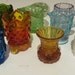 Group glass toothpick holders vintage