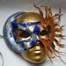 Moon Eclipses the Sun Celestial Dance Leather Masquerade Mask.