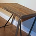 Reclaimed end table or nightstand. Wood from vintage barge destroyed by Japanese Tsunami. Amazing patina, interesting history. Industrial.