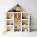 House Shaped Jewelry Holder Display Organizer Shelf with Peach, Blush, Pink Vintage Wallpaper