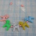 RESERVED - Plastic Lamb Rattles in Pastel Colors - Stroller Toy