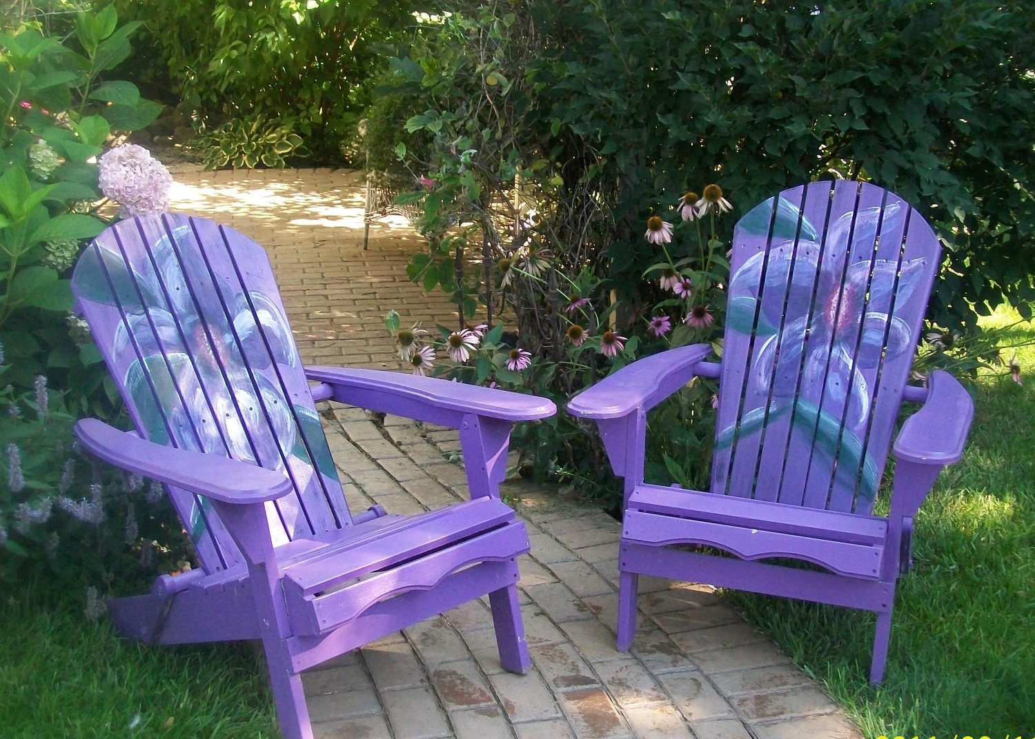 Bright Fun Hand Painted Adirondack Chairs by artinthegarden