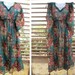 SALE - FEATURED in BUST Magazine - Convertible Kaftan light blue with bouquets of pink and red flowers