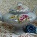Tea pot - Unusual shape - Blue with Roses - Loma PR 1951