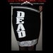Handmade black pencil skirt. Size S/M Text reads "DEAD". Gothic style clothing - heavy metal skirt - black mini skirt - halloween