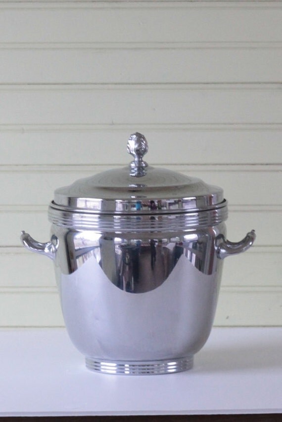 Vintage Chrome Ice Bucket Krome Kraft Farber Brothers