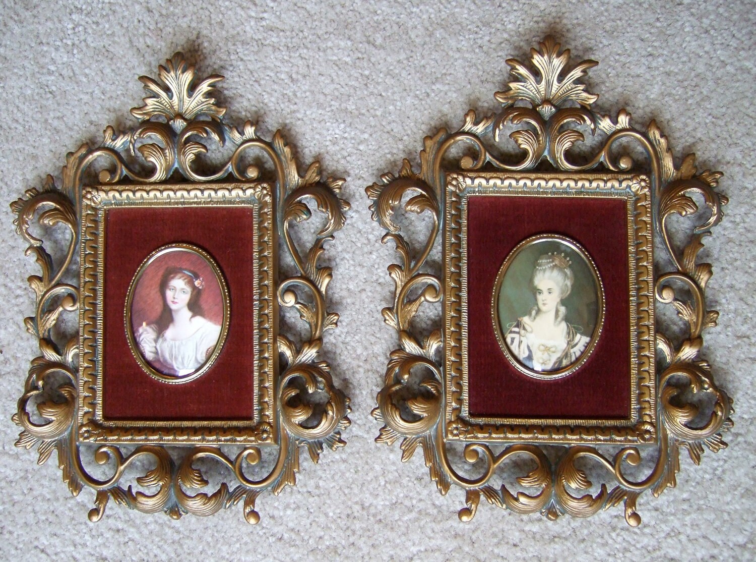 Two Victorian Framed Wall Hangings from A Cameo Collection