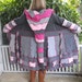 Sweet Pink and Grey Upcycled Sweater Coat