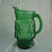 Vintage Water Pitcher, Green Glass