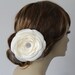 Ivory Bridal Hair Flower - Bridal Hair Accessories - Satin Flower Hair Clip - Crystal Rhinestone Flower - Wedding Hair - Handmade Headpiece