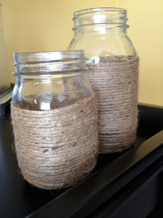 Items similar to Twine Mason Jars on Etsy