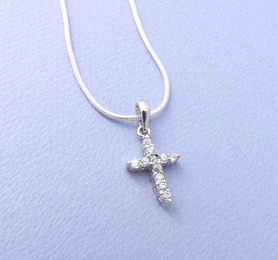 Cross necklace Rhinestone cross necklace by jewelrycraftstudio