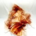 PHYLLIS. Hand Painted square Silk Scarf. Hand dyed Orange,Brown,Silver Shawl Wrap. Luxury Fashion. 35,4 x 35,4 in. (90x90cm). Ready to Ship.