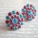 Bright Pink and Aqua Vintage Rhinestone Earrings