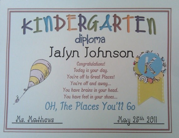 Kindergarten Graduation Diploma