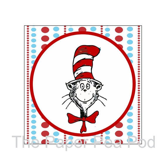 INSTANT DOWNLOAD Printable Dr. Seuss Stickers or by PinkPeaPaperie