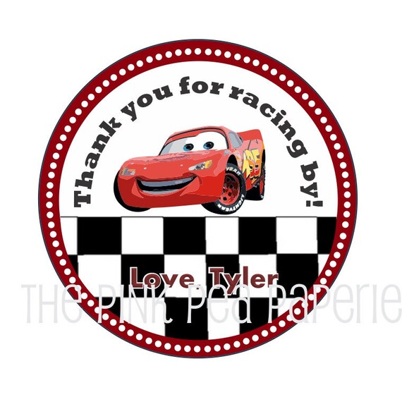 Custom Printable CARS Stickers or Gift Tags featuring LIGHTNING MCQUEEN Il_570xn