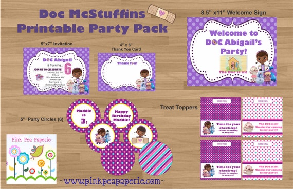 Custom Printable DOC MCSTUFFINS Printable Birthday Party Package Il_570xn