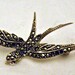 Art Deco Sterling Silver & Marcasite Swallow Brooch