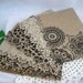 Vintage Doily Lace Note Cards, Handmade Embossed, Kraft, Tea Party, Thank You, Set of 20 Cards with Embossed Envelopes