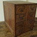 Antique Oak Library Card Catalog 8 Drawer File Recipe Box Photo Cabinet
