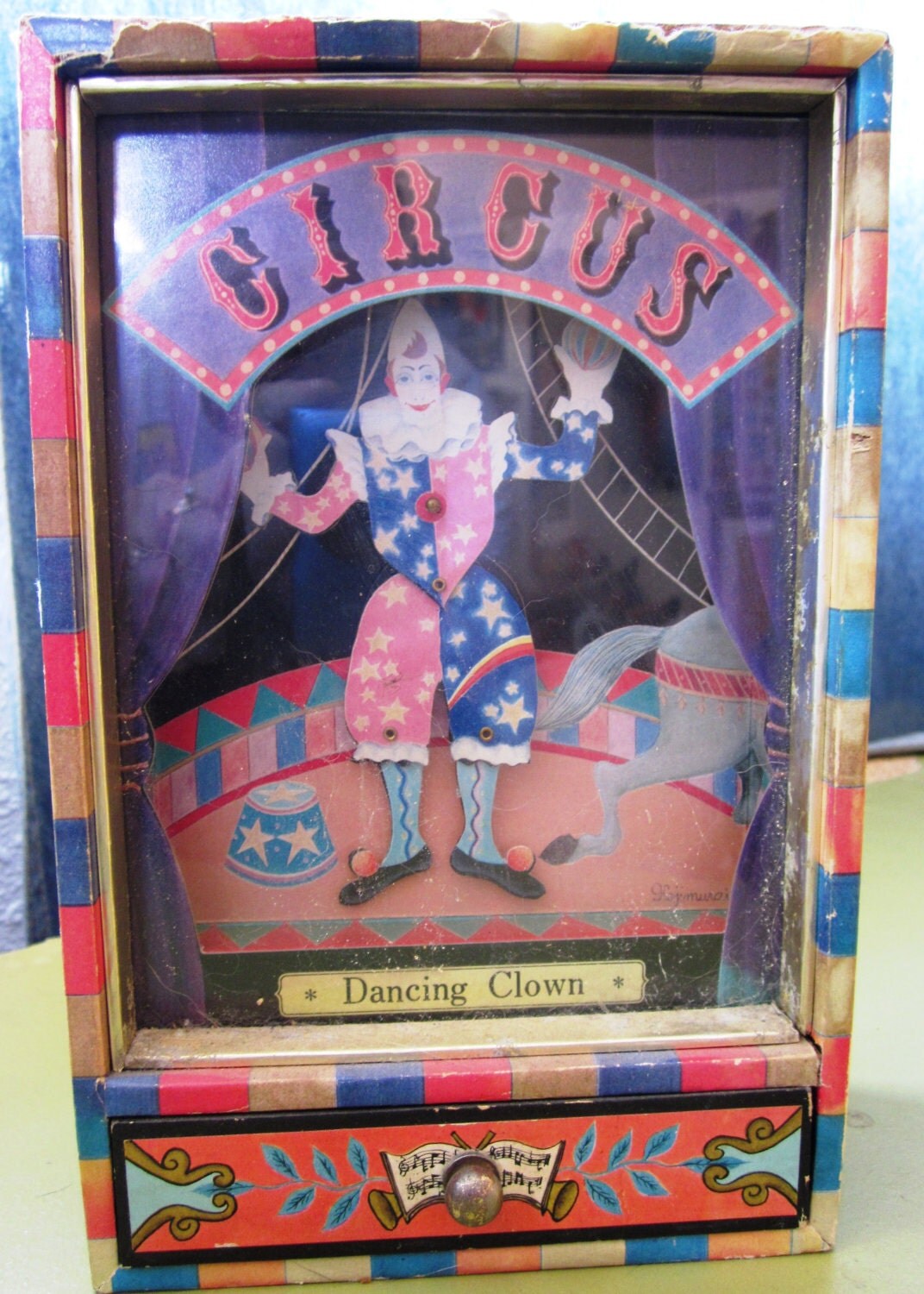 Circus Dancing Clown Music Box