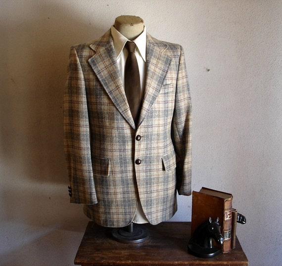 Vintage Plaid Suit Jacket 1