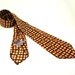 1930s Polka Dot Necktie Art Deco Swing Era Brown, White & Yellow Mens Vintage Tie by Wembley