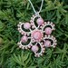 Romantic Pink Rhodochrosite Wind Flower Wire Wrapped Pendant