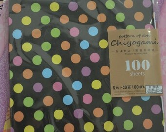 A Set of 100 Sheets Dots Patterns Japnaese Chiyogami Origami Papers
