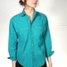 90s SAFARI summer turquoise bright BUTTON up shirt
