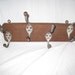 Nice Early 20th Century Coat - Hat - Clothes Oak & Cast Iron Hook Wall Rack