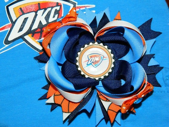OKC Thunder Hair Bow FREE flower or bow when you buy any 3