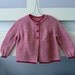 Handknitted pink baby cardigan - circular yoke - suit girl to about 6 months