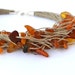 Raw Amber Necklace Natural Amber Linen Necklace, Yellow Brown Gemstone Natural Summer Gift