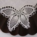 Linen Crocheted Handkerchief White Vintage Hankie with Crocheted Butterfly Edge - State Sale - Like NEW