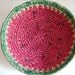 VINTAGE BASKET... W a t e r m e l o n Pattern... Hand Woven Basket... Round... Straw... 1950's Summertime