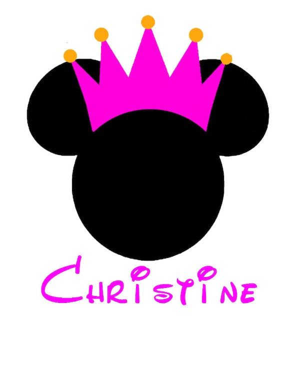 Download Minnie Princess Crown Personalized Custom Iron on Transfer