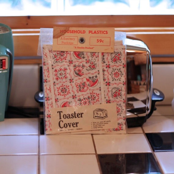 Vintage 50s Vinyl Plastic Toaster Cover by Mercymay on Etsy