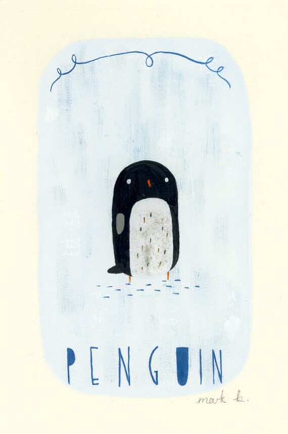 Penguin - Original painting 6x4
