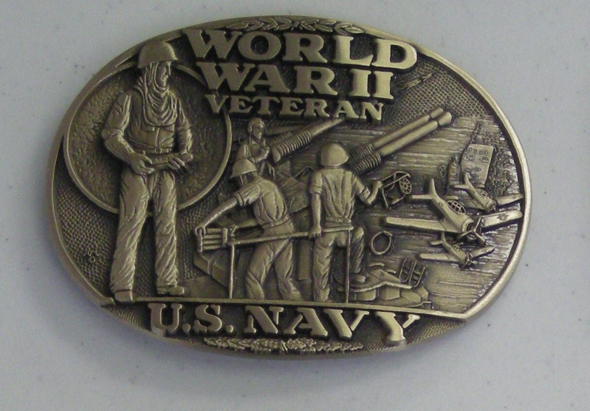 US Navy WWII Veteran Belt Buckle
