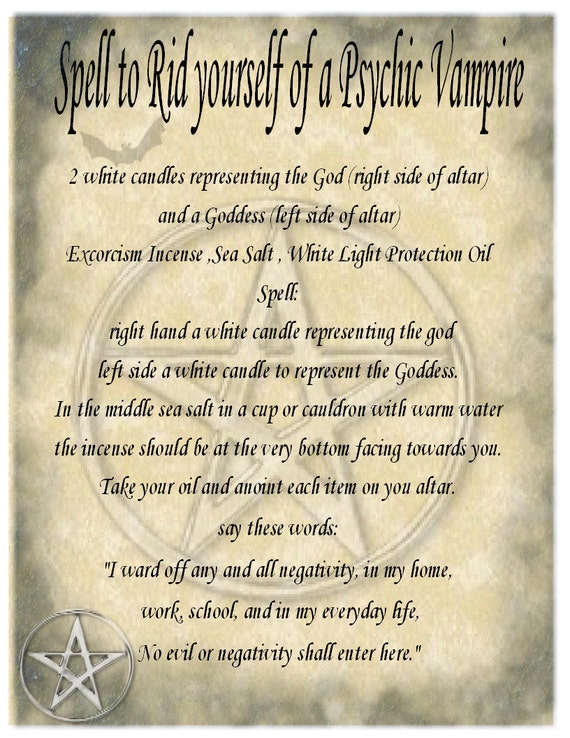Psychic Vampire Book of Shadows Spell Pages and The Morrigan