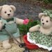 Teddy Bear Toy, Handmade, Boy & Girl Country pair with coordinating outfits, stuffed, ladybug