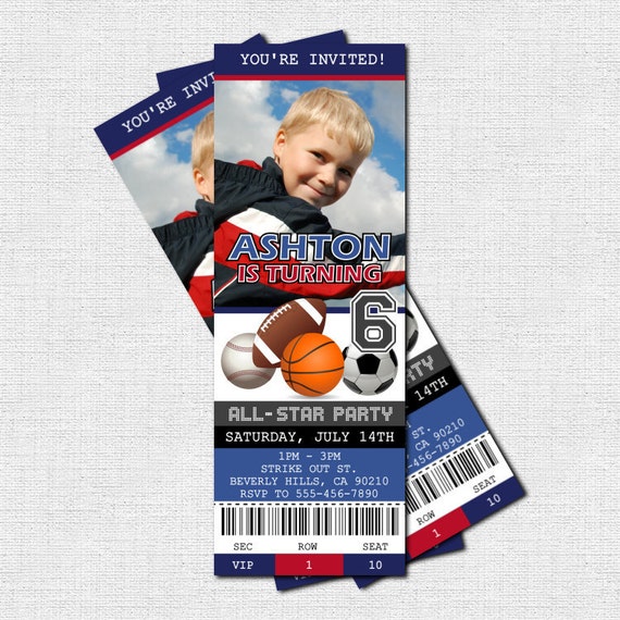 All Star Birthday Invitations 2