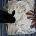 to benefit Big Ears Sanctuary soft carrier liner for rabbits quilted cotton floral and fleur de lis fabric with vintage lace